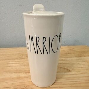 WARRIOR Tumbler Rae Dunn White Ceramic Warrior Mug